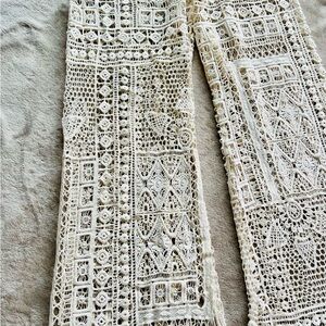 Chic Italian Crochet Wide Leg Pants MED